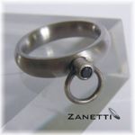Ring der O mit schwarzem Cubic Zirkonia